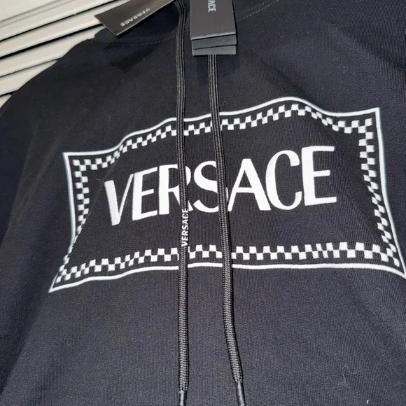 Versace Embroidered Logo Hoodie
